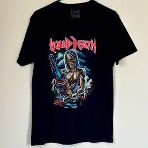 Liquid Death Black Graphic T-Shirt - Size: Large